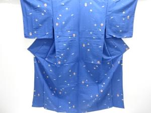 未使用品　茶道具模様単衣小紋着物